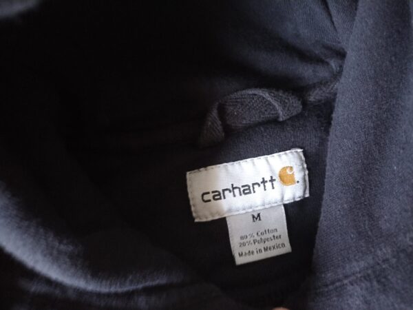 CARHARTT Original Fit Pullover Black Sleeve Logo Hoodie Sweatshirt M - Image 3
