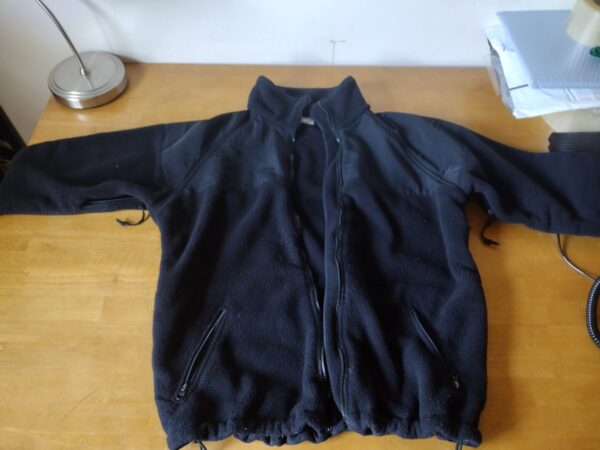 Military Black Polartec Fleece Jacket, Synthetic ECWCS Cold Weather, LARGE