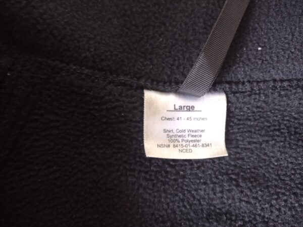 Military Black Polartec Fleece Jacket, Synthetic ECWCS Cold Weather, LARGE - Image 5