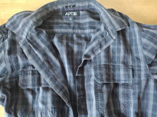 APT 9 Black Red Medium Men's Button Up M Striped Casual Long Sleeve Shirt - Image 2