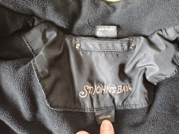 St John's Bay Puffer Vest Men's Size Medium Black and Gray Zip Up Men's M - Image 3