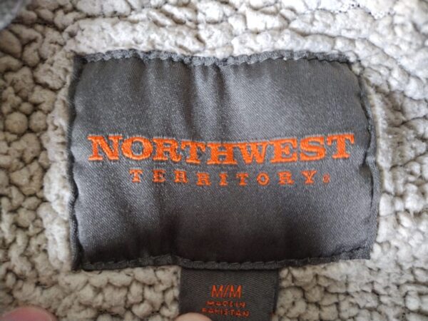 Northwest Territory MEDIUM M Men's Zip Green Fleece Lined Waffle Cloth Hoodie - Image 2