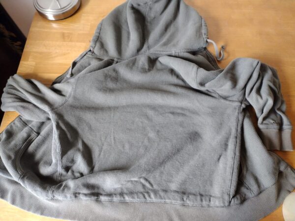 Northwest Territory MEDIUM M Men's Zip Green Fleece Lined Waffle Cloth Hoodie - Image 4