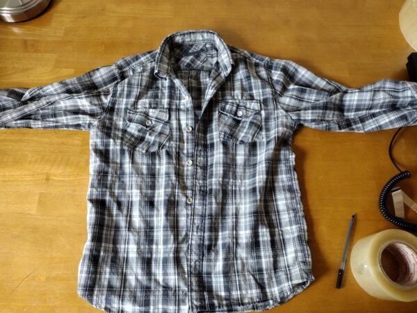 Clever Men Button-Up Medium Casual Long Sleeve Shirt White Black Striped