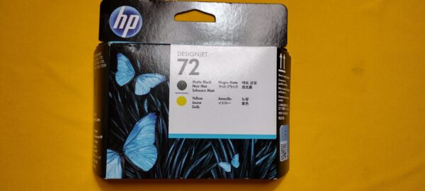 New Genuine HP 72 Matte Black & Yellow Printhead Designjet MAR 2023 C9384A