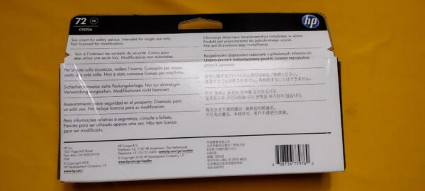 HP DesignJet 72 Photo Black Ink Cartridge 130ml C9370A EXPIRED MAY 2022 - Image 2