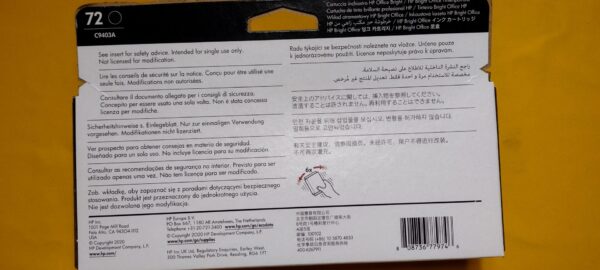 GENUINE HP 72 MATTE BLACK C9403A INK CARTRIDGE EXP SEP 2023 NEW SEALED - Image 2