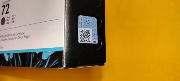Genuine HP 72 DesignJet Gray 130ml Ink Cartridge, C9374A, New Sealed May 2022 - Image 3