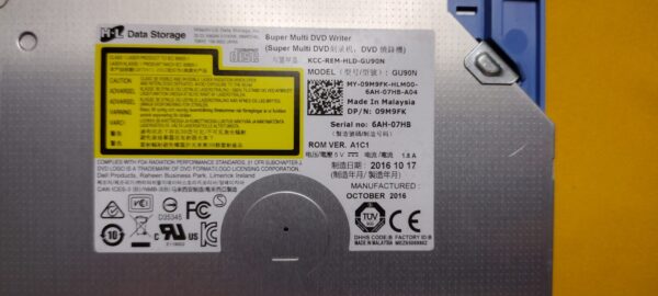 Dell H-L Super Multi DVD Writer Model GU90N P/N 09M9FK Bracket & Bezel 01GX87 - Image 5