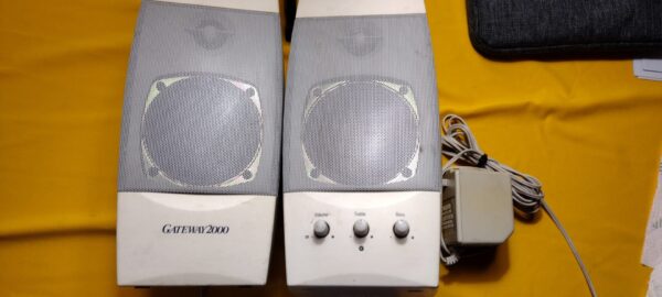Gateway 2000 Altec Lansing ACS41 Vintage PC Computer Speakers w/ Power Supply & Aux Cable