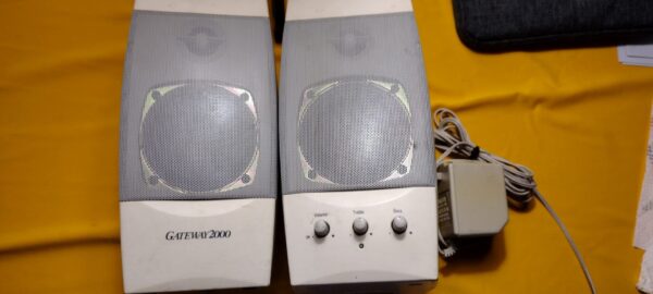 Gateway 2000 Altec Lansing ACS41 Vintage PC Computer Speakers w/ Power Supply & Aux Cable - Image 2