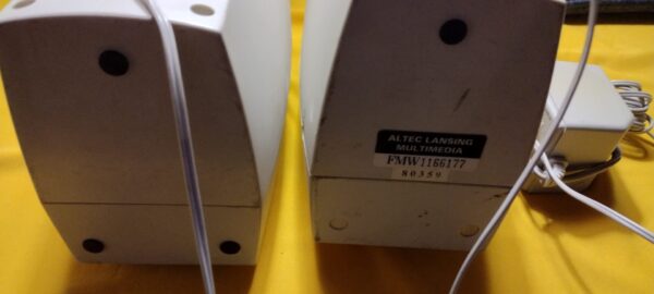 Gateway 2000 Altec Lansing ACS41 Vintage PC Computer Speakers w/ Power Supply & Aux Cable - Image 4