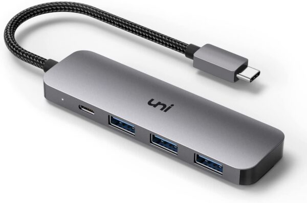 uni USB-C to USB Hub with 100W PD, Slim Aluminum Nylon High Speed USB Adapter