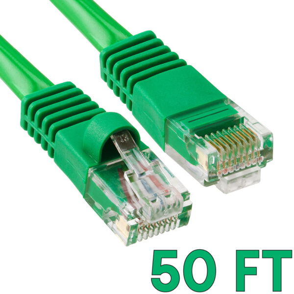 Green CAT5e CAT5 50 Foot Cable for Network, Ethernet LAN