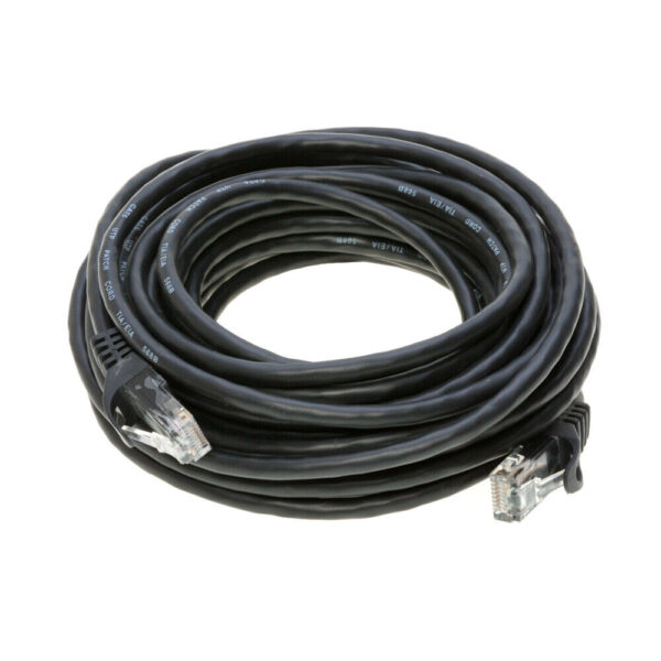 Black Cat5e Patch Cord Network Cable Ethernet LAN RJ45 UTP 50 FT FEET FOOT