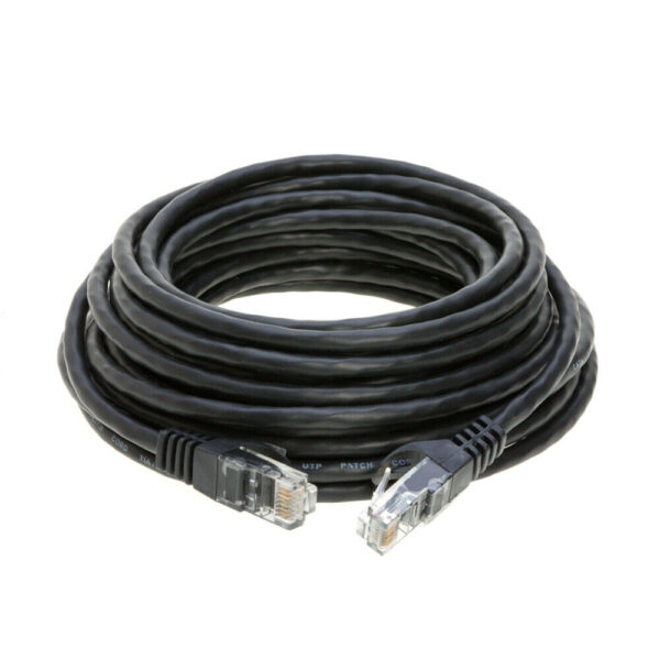 Black Cat5e Patch Cord Network Cable Ethernet LAN RJ45 UTP 50 FT FEET FOOT - Image 2