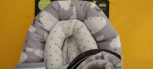 Go by Goldbug Duo Head Support & Strap Cover Set Grey Gray Stars & Clouds NEW - Image 5