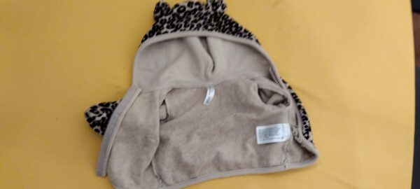 Cherokee Girl Coat Newborn NB 0-3M Leopard Ear Zip Up Fleece - Image 4