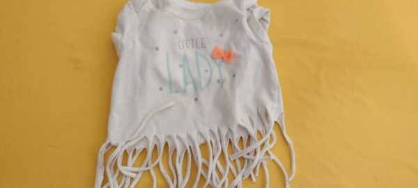 Circo Newborn 0-3M  Girl Top White "Little Lady" and Frillys Spaghetti Strips