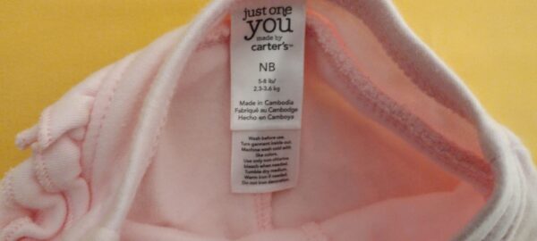 Just One You Made by Carters Girls Light Pink Casual Pants Newborn - Image 2