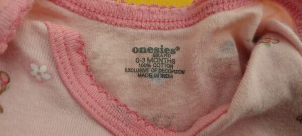 Gerber Onesies Girl Newborn 0-3M Pink Ballerina Top Cotton Frilly - Image 2