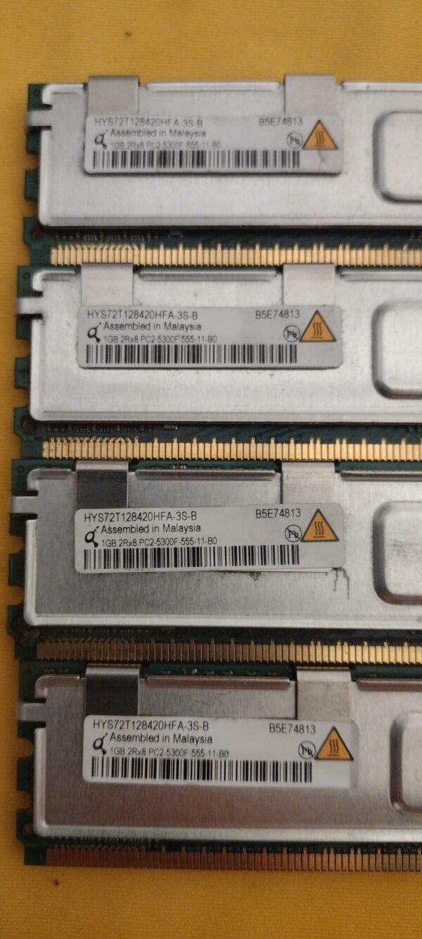 Qimonda 4GB (4x1GB) PC2-5300F DDR2 2Rx4 Server Memory RAM HYS72T256520HFD-3S-B - Image 2