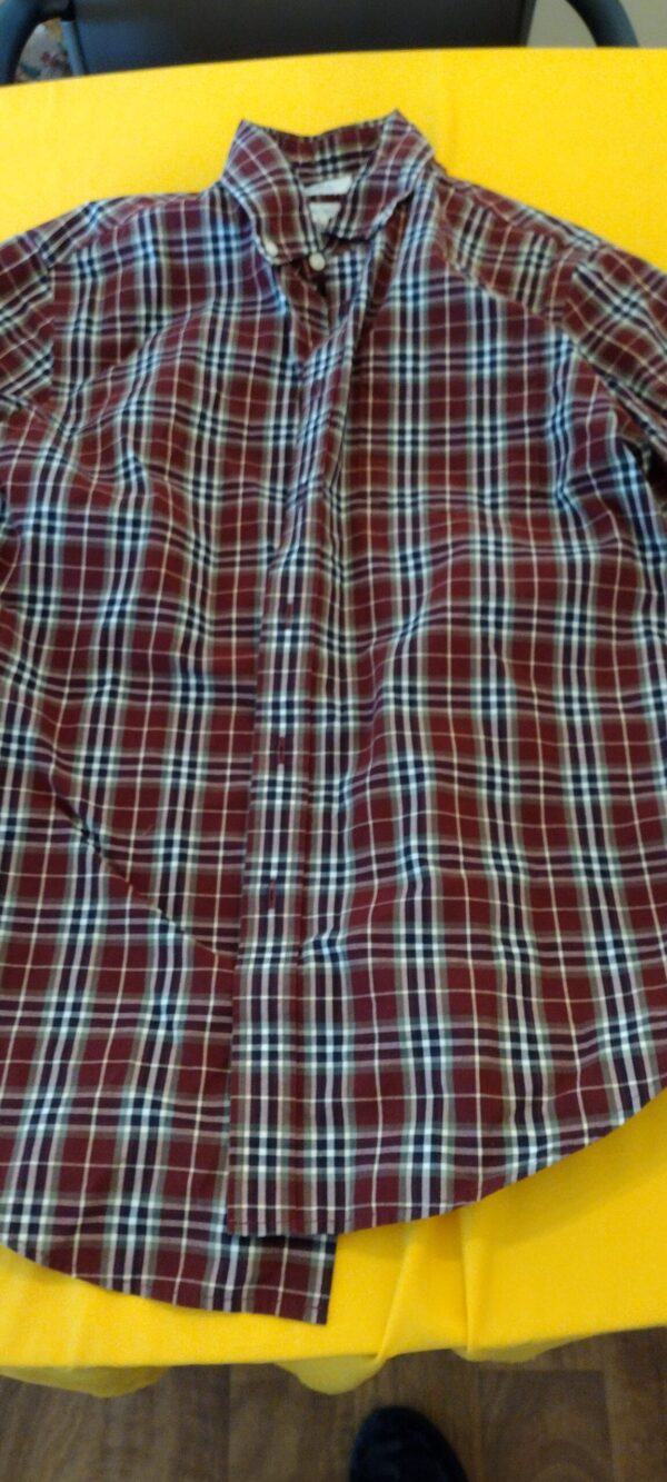 Croft & Barrow Easy Care Mens Red Blue Plaid Flannel Long Sleeve Shirt Small - Image 2