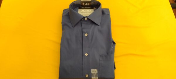 Van Heusen Ultra Flex Blue Navy Dress Shirt Men's Regular Fit 15-15.5  34/35