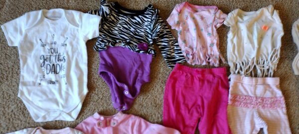Baby Girl 0-3 Months Clothes Lot Tops Pants Shoe Sets Lot of 17 - Image 2