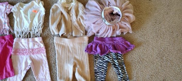 Baby Girl 0-3 Months Clothes Lot Tops Pants Shoe Sets Lot of 17 - Image 3