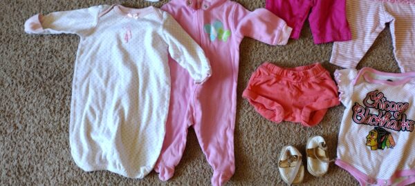 Baby Girl 0-3 Months Clothes Lot Tops Pants Shoe Sets Lot of 17 - Image 5