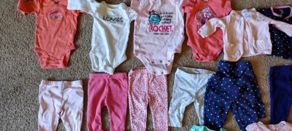 Huge Lot of 38  Baby Girls Clothes, Mixed, Tops, Bottoms, Coats & More, 3 Months - Image 2