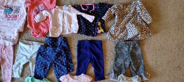 Huge Lot of 38  Baby Girls Clothes, Mixed, Tops, Bottoms, Coats & More, 3 Months - Image 3