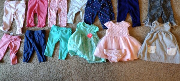 Huge Lot of 38  Baby Girls Clothes, Mixed, Tops, Bottoms, Coats & More, 3 Months - Image 4