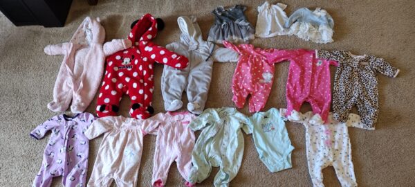 Huge Lot of 38  Baby Girls Clothes, Mixed, Tops, Bottoms, Coats & More, 3 Months - Image 5