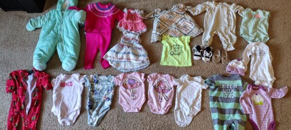3-6 Month Baby Girl Clothes - Lot of 33 - Tops, Coats, Bottoms, Shoes, and more