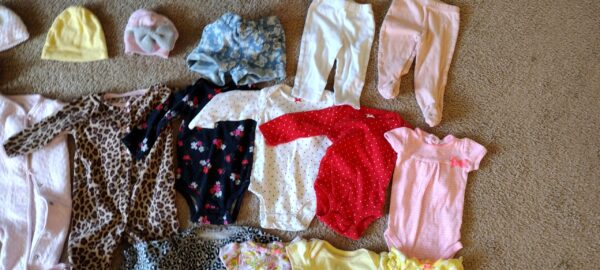 6 Month Baby Girls Clothes Lot of 31 - Coat, Tops, Bottoms, Hats, and more - Image 3