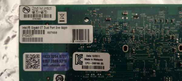 Intel E1G42ET 1G RJ-45 Dual Port PCI-E Network Interface Card Dell G174P 1P8D1 - Image 3