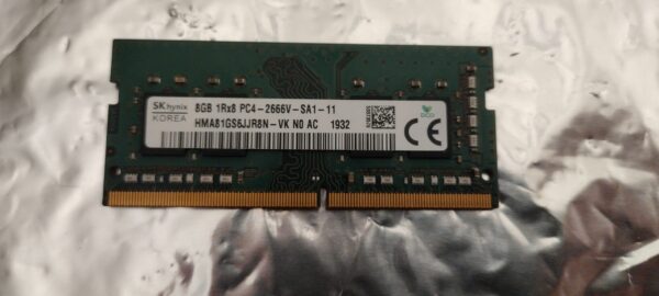 SK HYNIX 8GB 1RX8 DDR4 SODIMM PC4-21300 2666MHZ MEMORY MODULE HMA81GS6JJR8N-VK