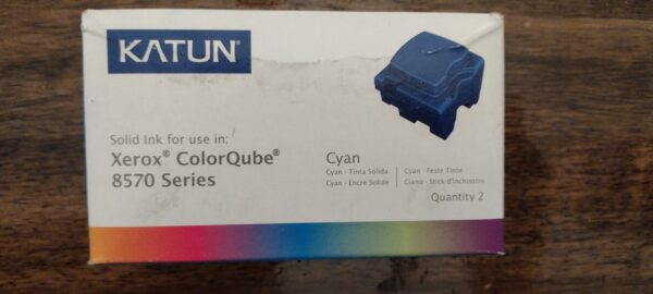 2 KATUN Cyan SOLID INK STICKS 108R00926 for XEROX COLOR QUBE 8570 P/N 39395