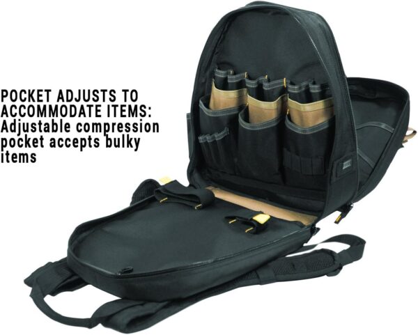 CLC Work Gear 1134 Carpenter's Tool Backpack, 44 Pockets, Padded Back Support - Image 3