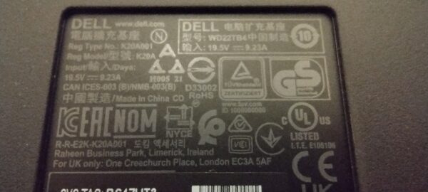 Dell WD22TB4 USB-C Thunderbolt 4 Laptop Docking Station and 180W Dell Power Supply - Image 4