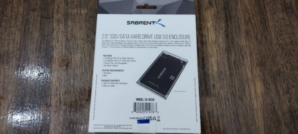 Sabrent 2.5-Inch SATA to USB 3.0 Tool-free Hard Drive Enclosure (EC-OCUB) - Image 2