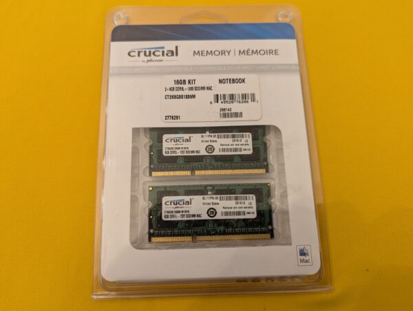 Crucial Memory for Mac 16GB Kit (2x8GB) 8GB DDR3L-1333 SODIMM CT8G3S1339M