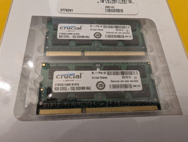 Crucial Memory for Mac 16GB Kit (2x8GB) 8GB DDR3L-1333 SODIMM CT8G3S1339M - Image 4
