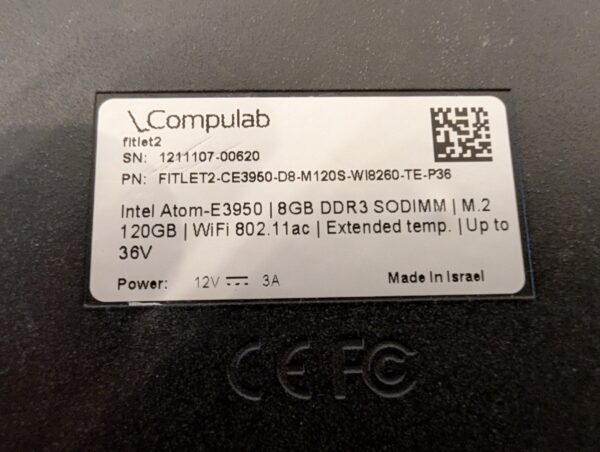 COMPULAB FITLET 2 IOT COMPUTER - 128GB SSD 16GB RAM AC POWER & MORE! - Image 7