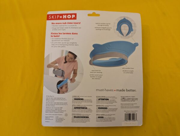Skip Hop Baby Shower Cap Shield, Moby Bath Visor for Baby and Kids 9M+ Blue - Image 2