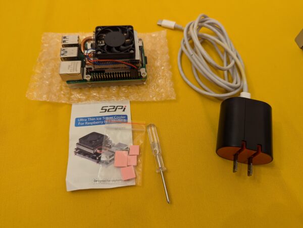 Raspberry Pi Model 4B 4GB, USBC, POWER, HEATSINK+FAN, 64GB SD CARD