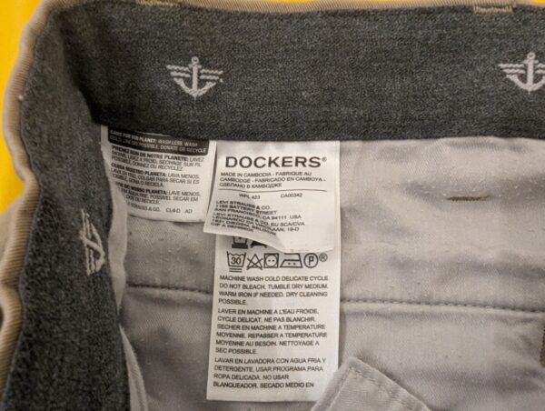 Dockers Khakis WPL 423 Slim Tapered Beige Dress Work Chino Pants 30x30 - Image 5