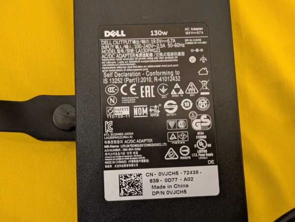 DELL 0VJCH5 19.5V 6.7A 130W Genuine Original AC Power Adapter Charger - Image 2